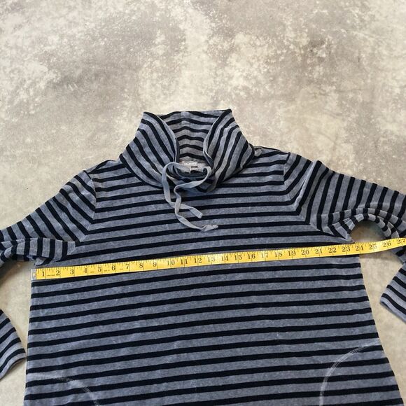 Talbots‎ Sweatshirt Women 2XP Velvet Stripe Funnel Neck Pullover Gray Black - Picture 4 of 9